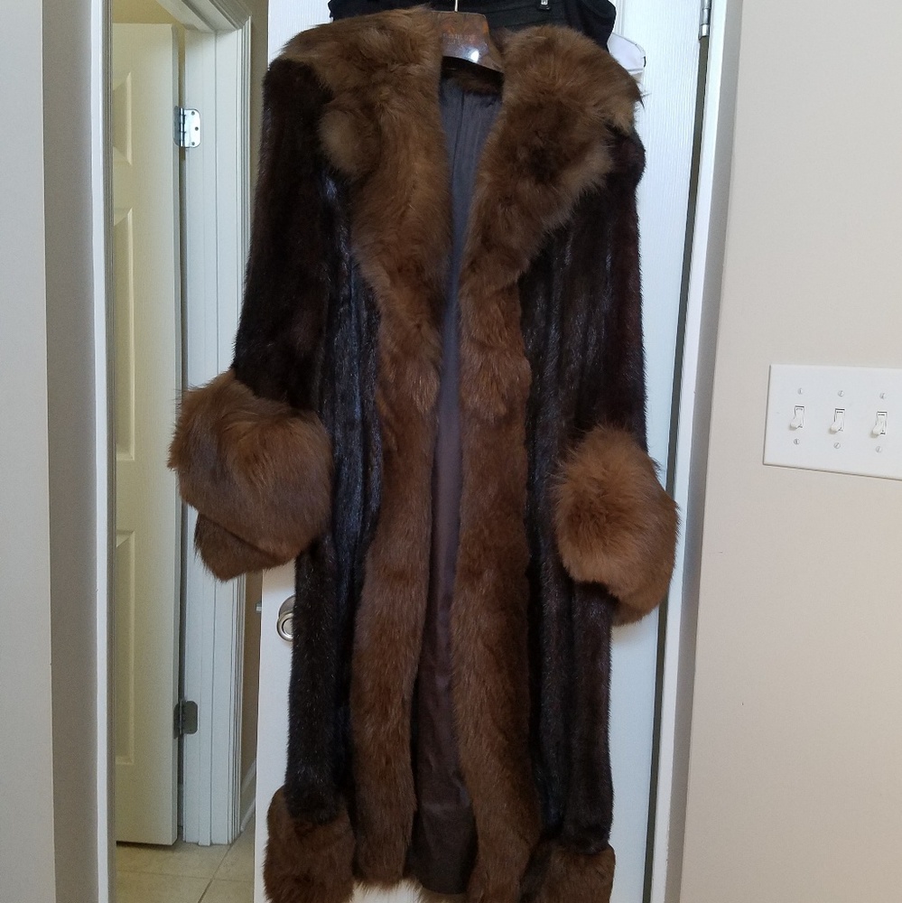 Full length vintage  ranch Mink trimmed in Fox